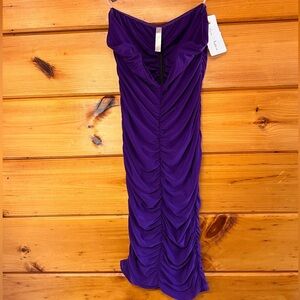 NWT Love Nation Sexy Ruched Purple Stretchy Large Sleeveless Dress